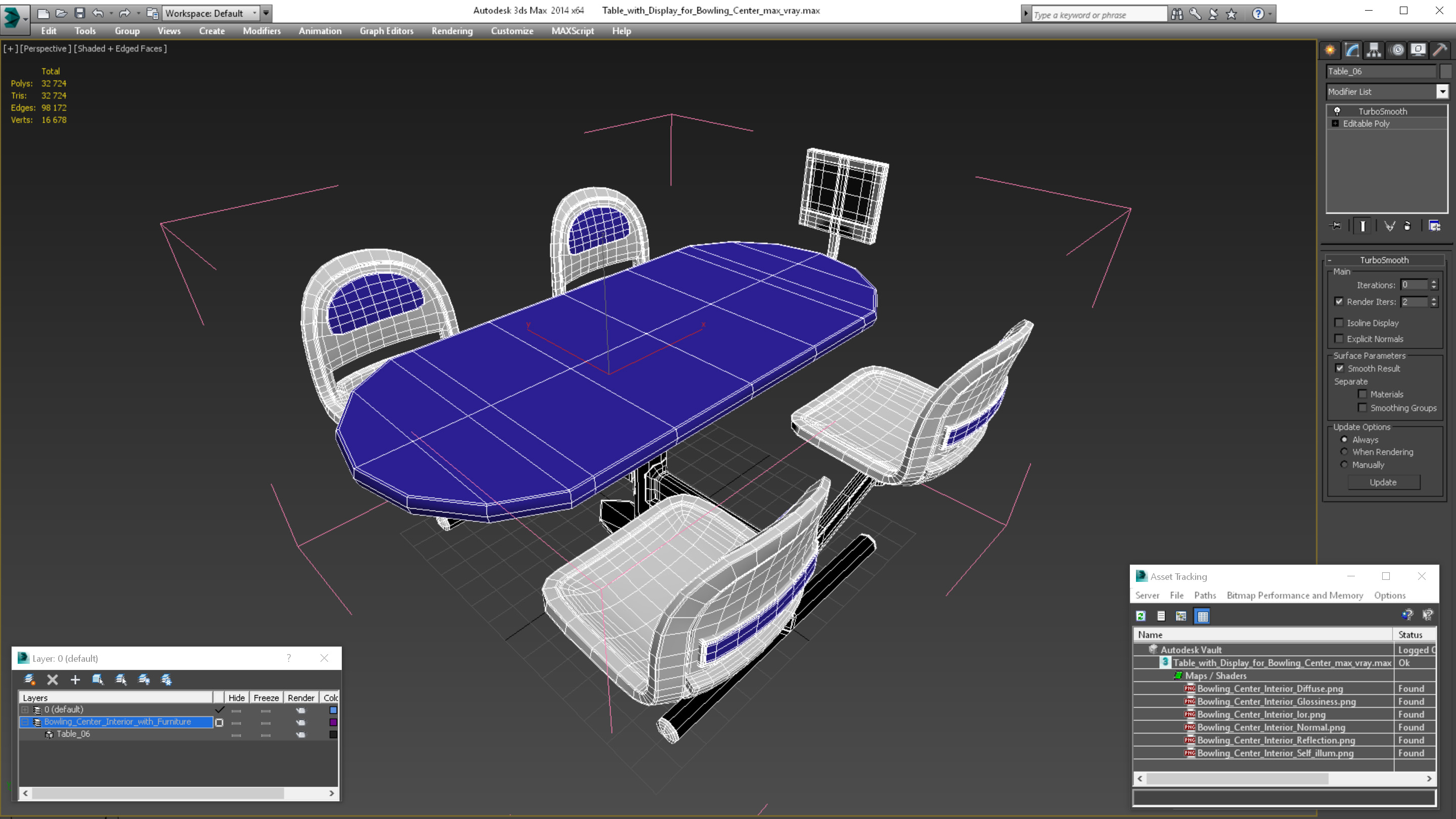 Table with Display for Bowling Center 3D