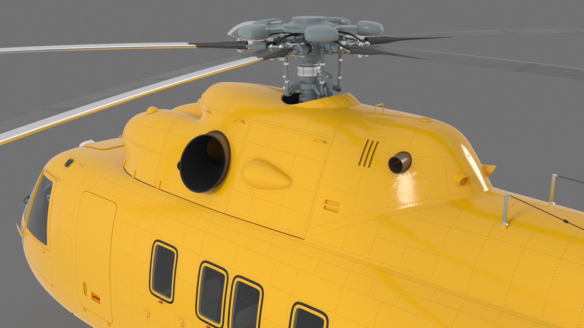 3D Transport Cargo Helicopter Yellow model