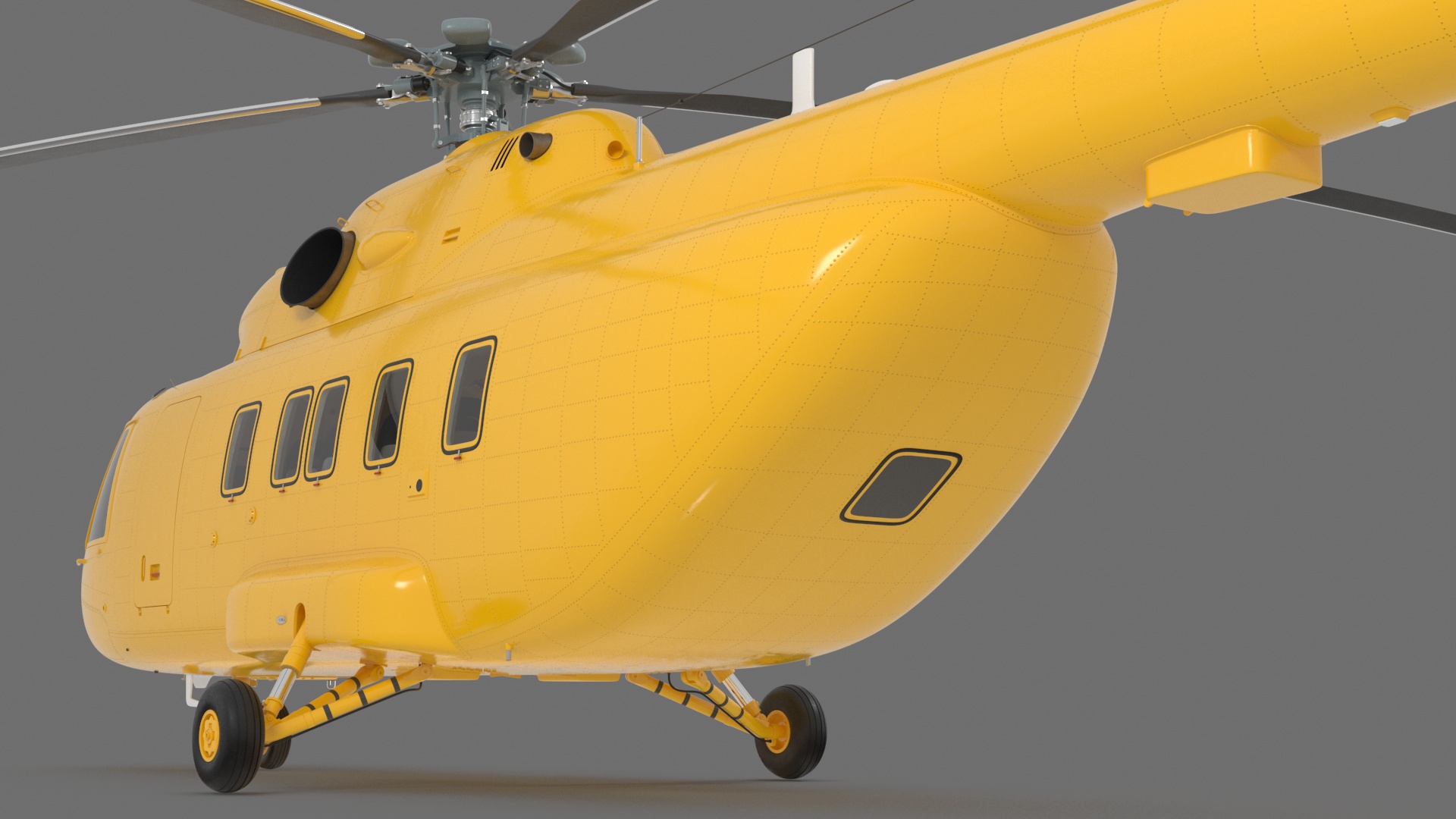 3D Transport Cargo Helicopter Yellow model