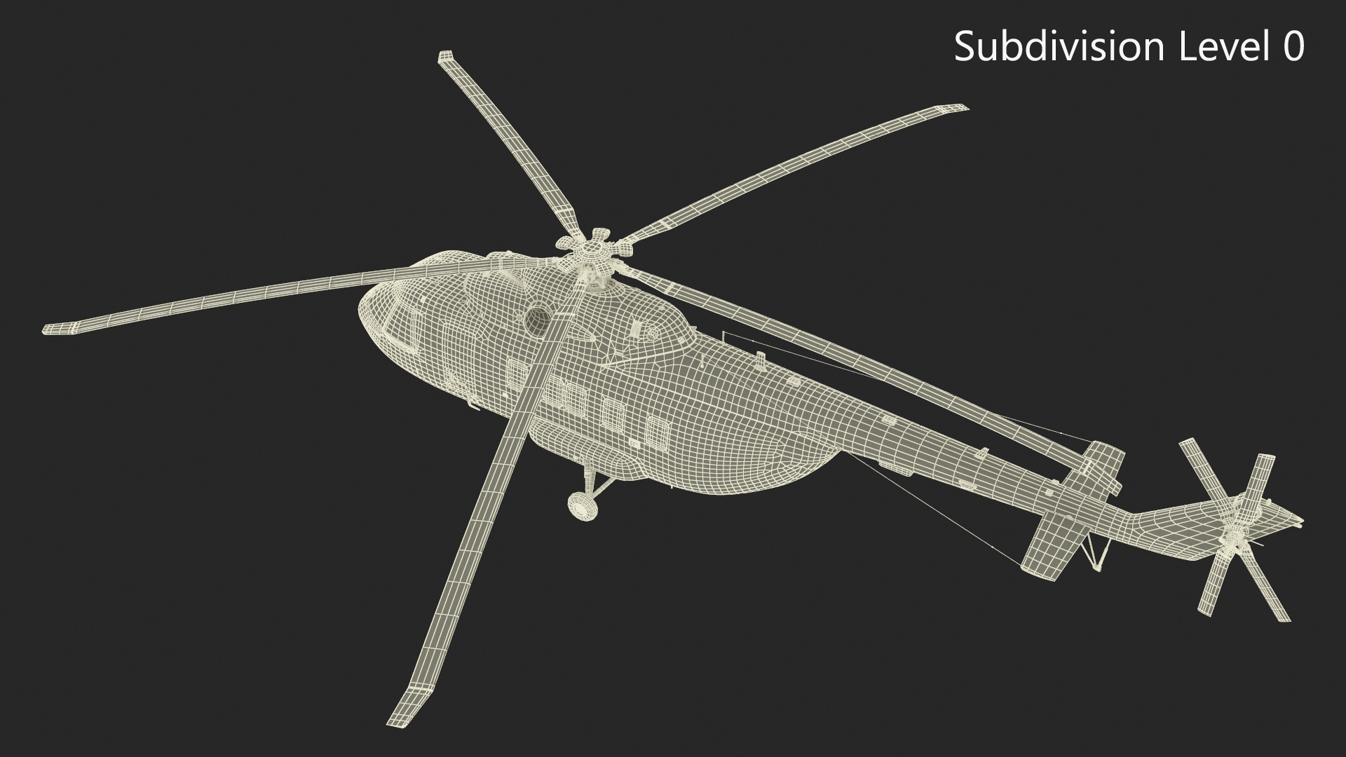 3D Transport Cargo Helicopter Yellow model