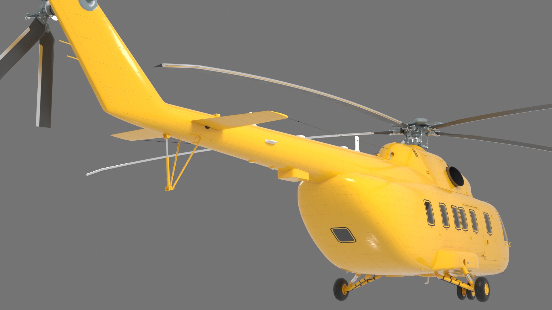 3D Transport Cargo Helicopter Yellow model