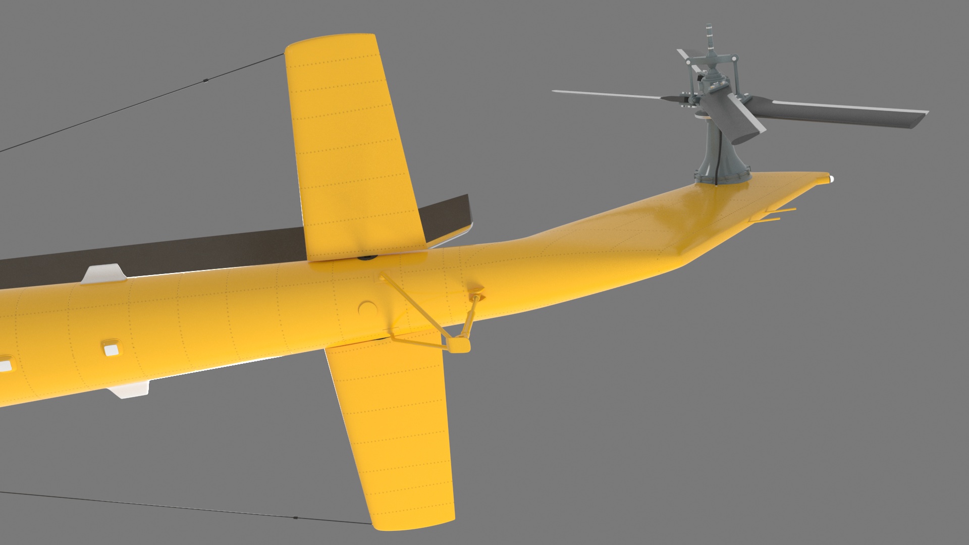 3D Transport Cargo Helicopter Yellow model