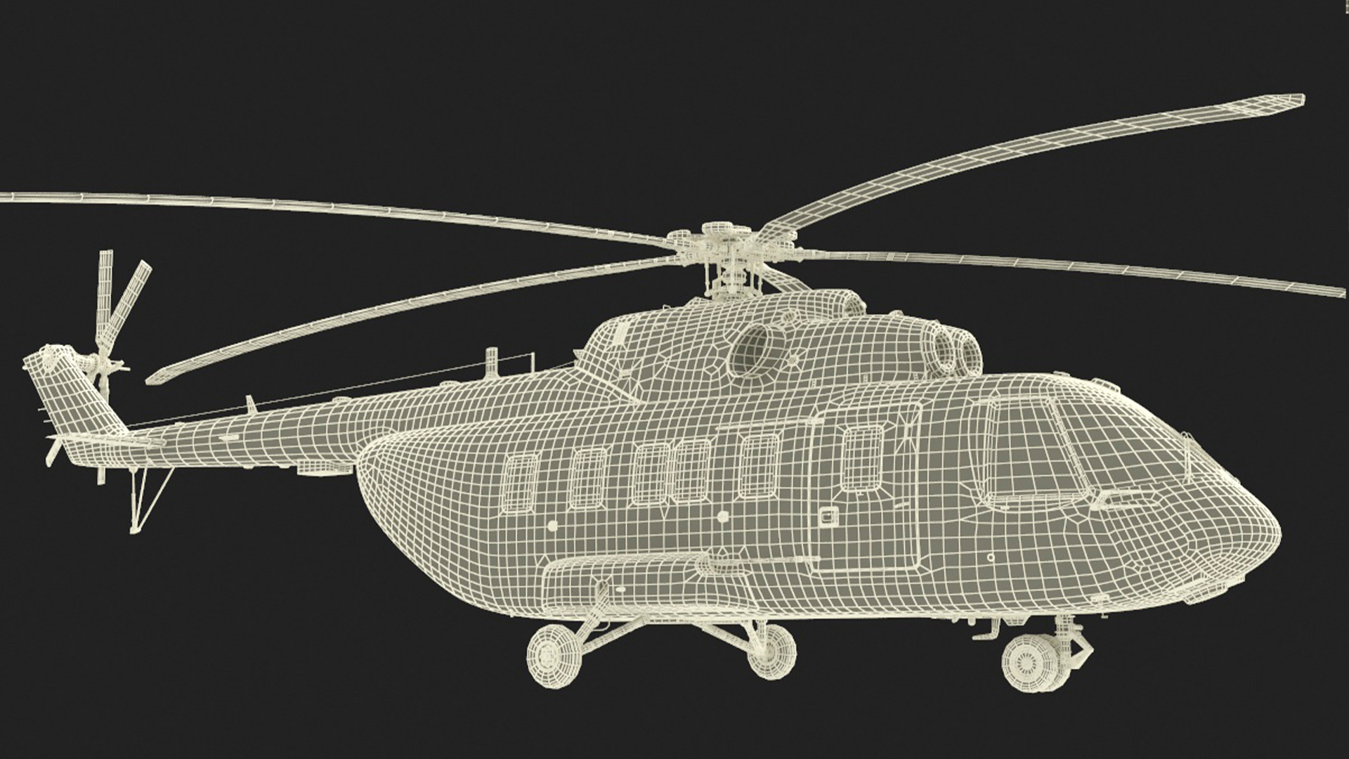 3D Transport Cargo Helicopter Yellow model