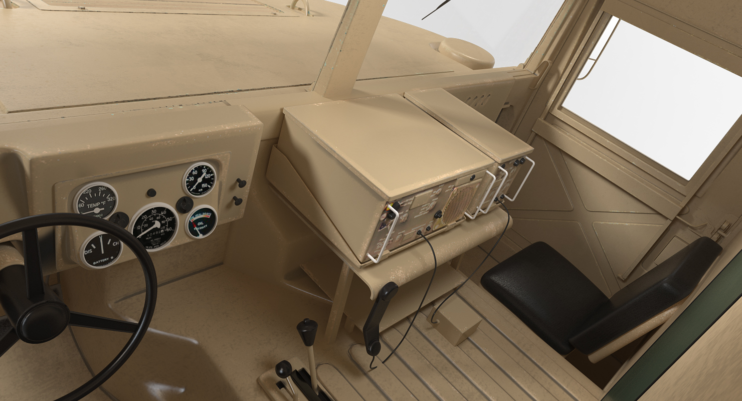 3D Ambulance Car HMMWV m997 Rigged Desert model