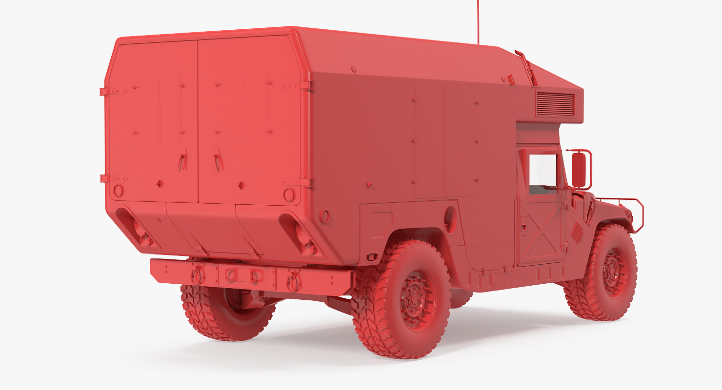 3D Ambulance Car HMMWV m997 Rigged Desert model