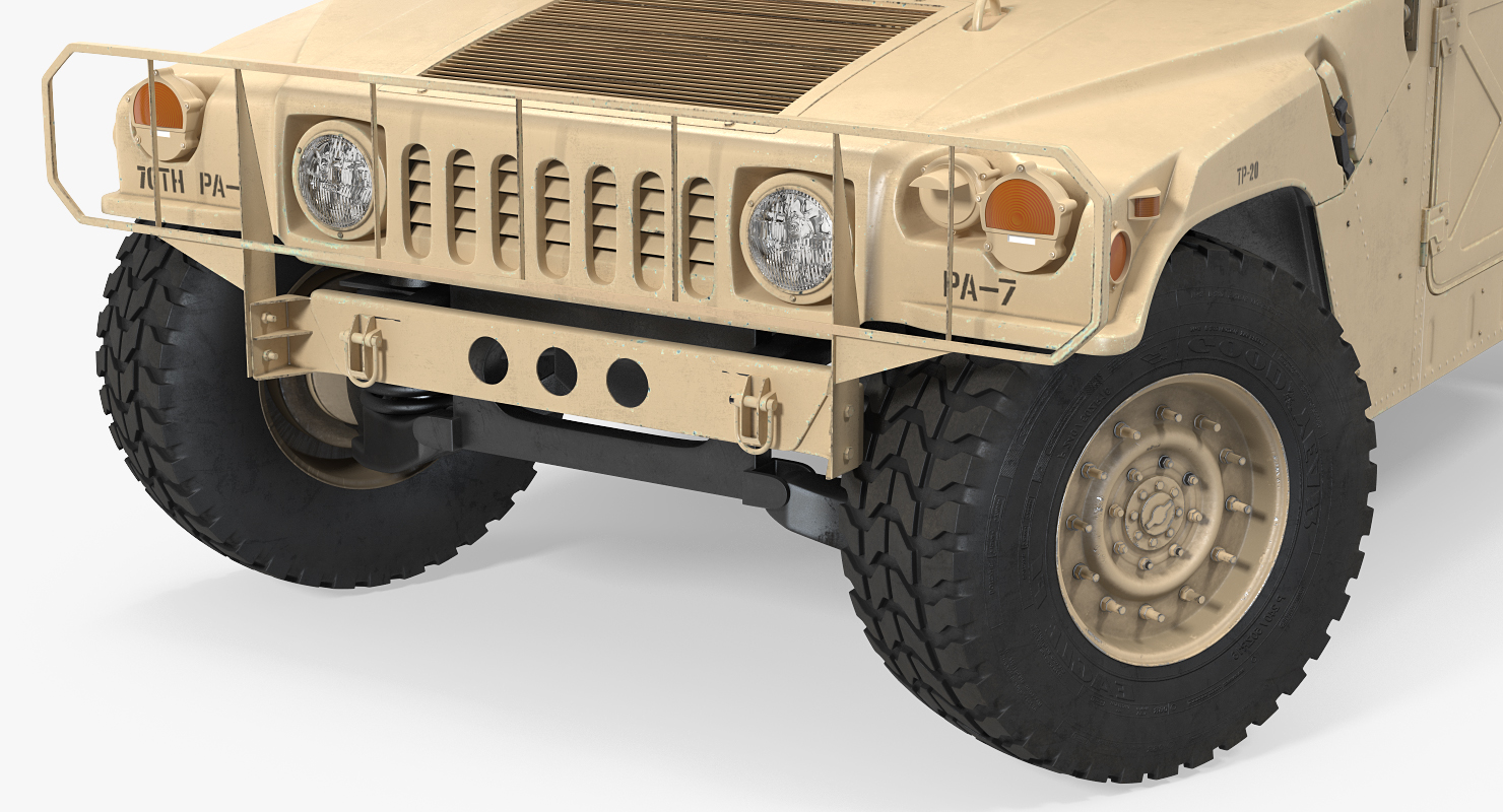 3D Ambulance Car HMMWV m997 Rigged Desert model