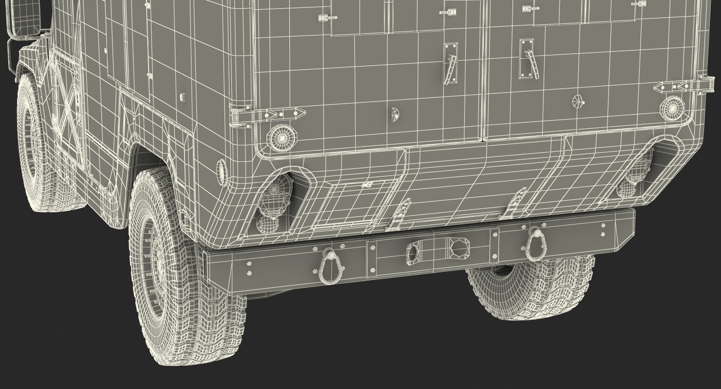 3D Ambulance Car HMMWV m997 Rigged Desert model