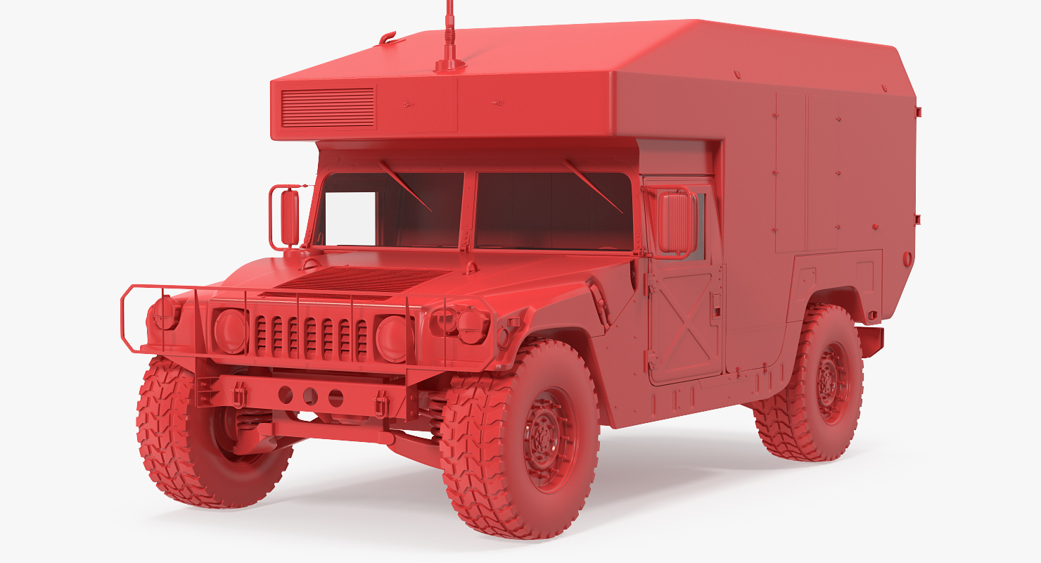 3D Ambulance Car HMMWV m997 Rigged Desert model