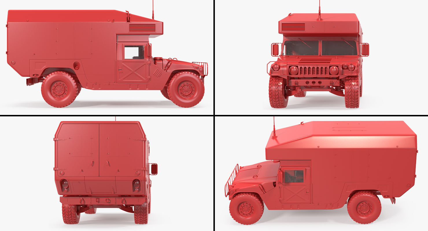 3D Ambulance Car HMMWV m997 Rigged Desert model