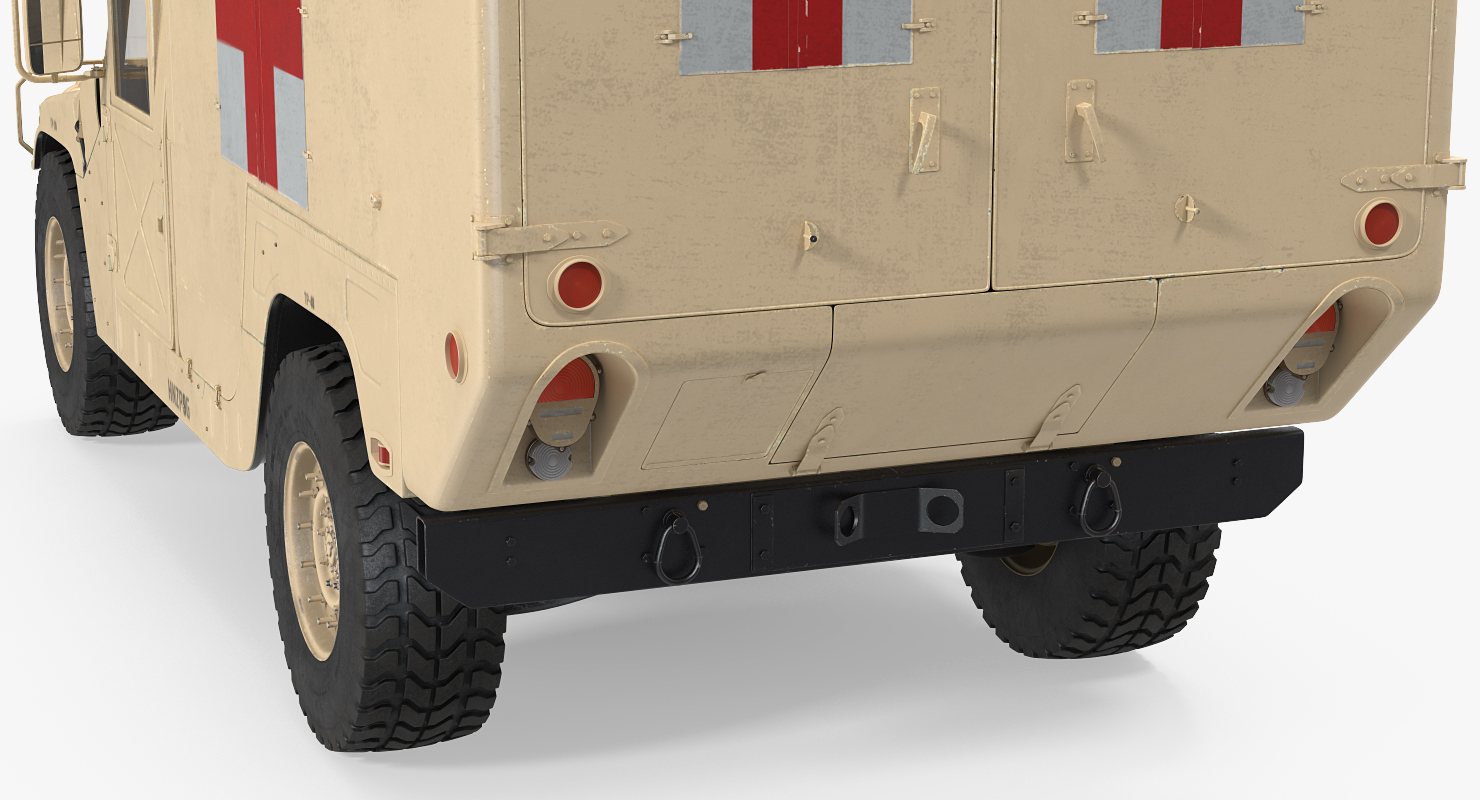 3D Ambulance Car HMMWV m997 Rigged Desert model