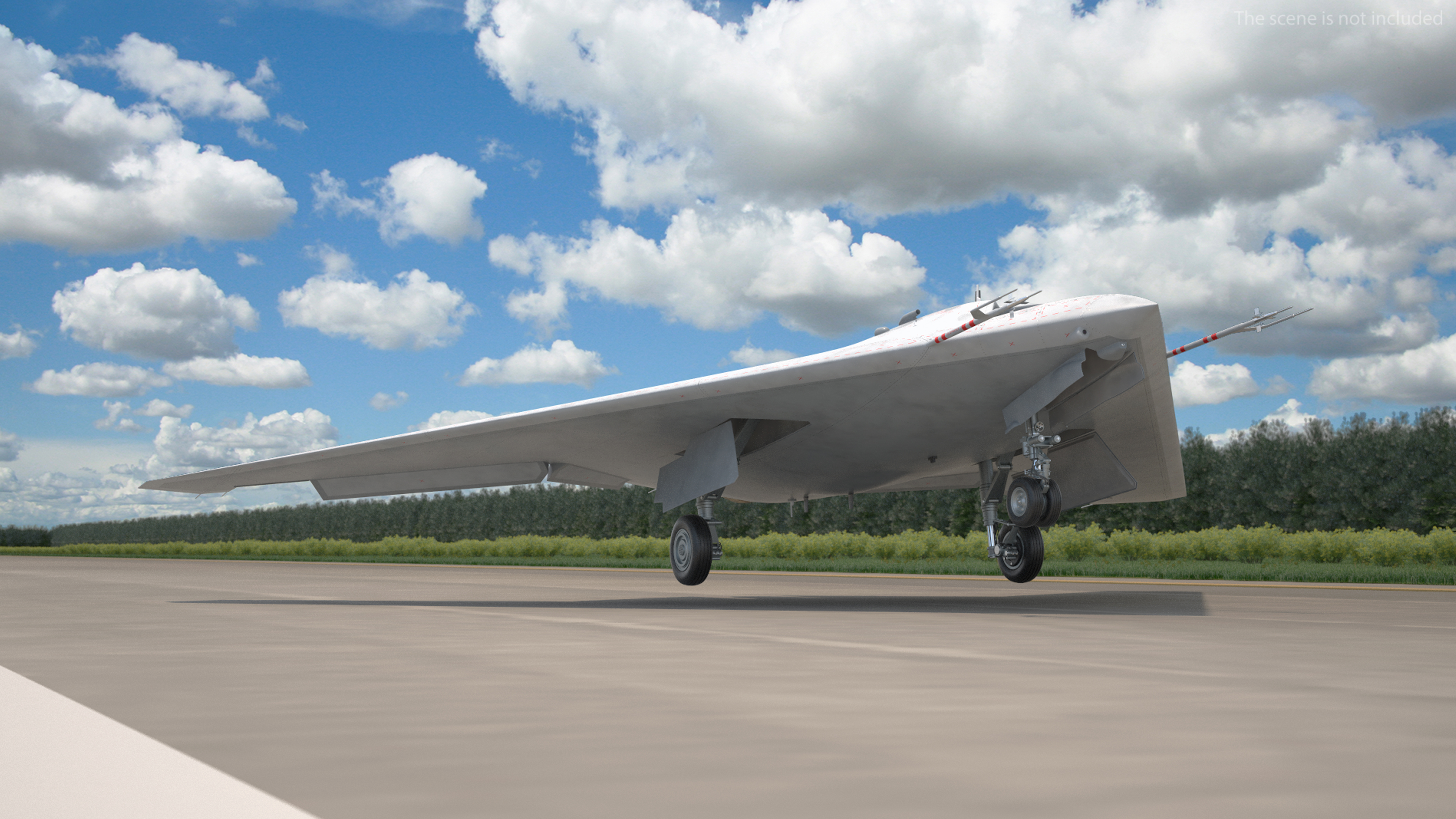 3D Russian Heavy Strike Unmanned Bomber S-70 Okhotnik Rigged for Cinema 4D