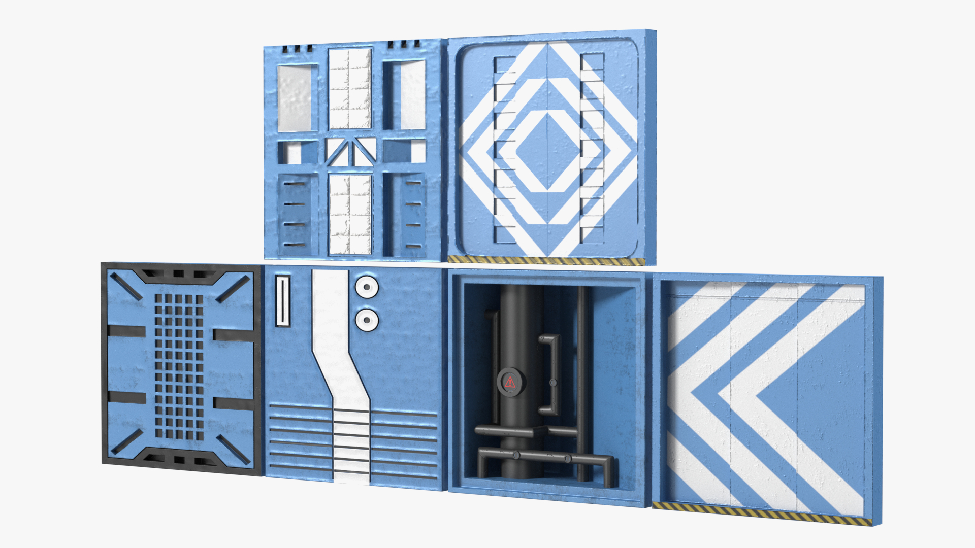 Sci-Fi Wall Panels Set 3D