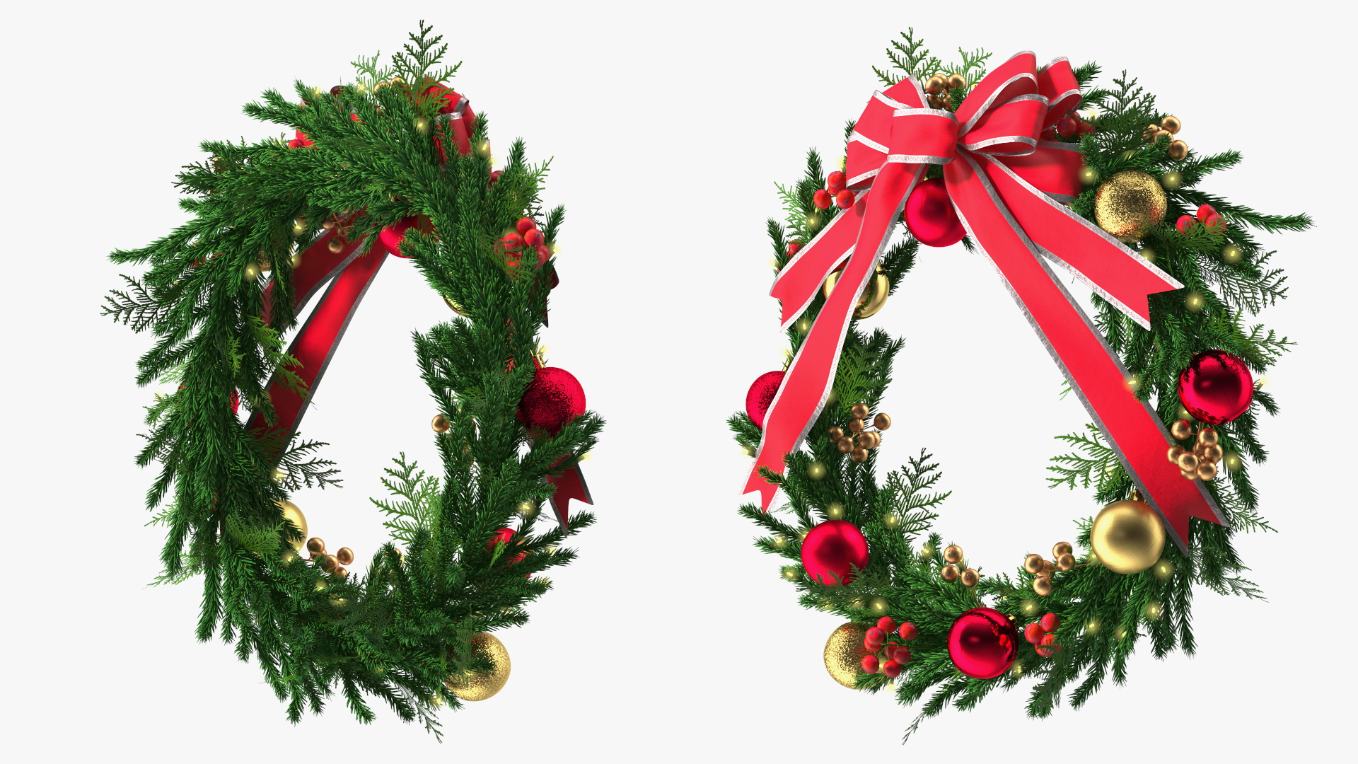 3D model Christmas Cheer Wreath with Red Bow