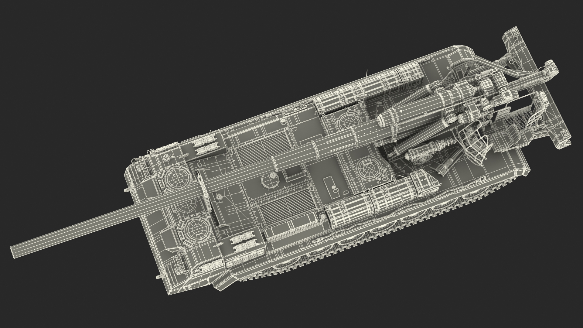 3D model 2S7 Pion Self Propelled Heavy Artillery Clean