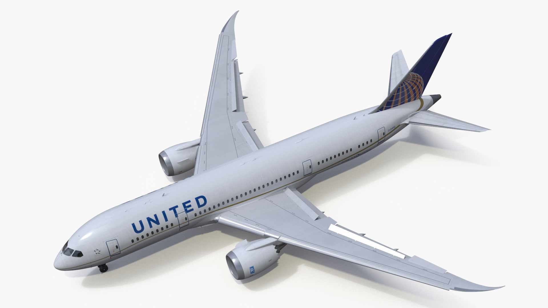 3D United Airlines Boeing 787-8 Dreamliner Rigged