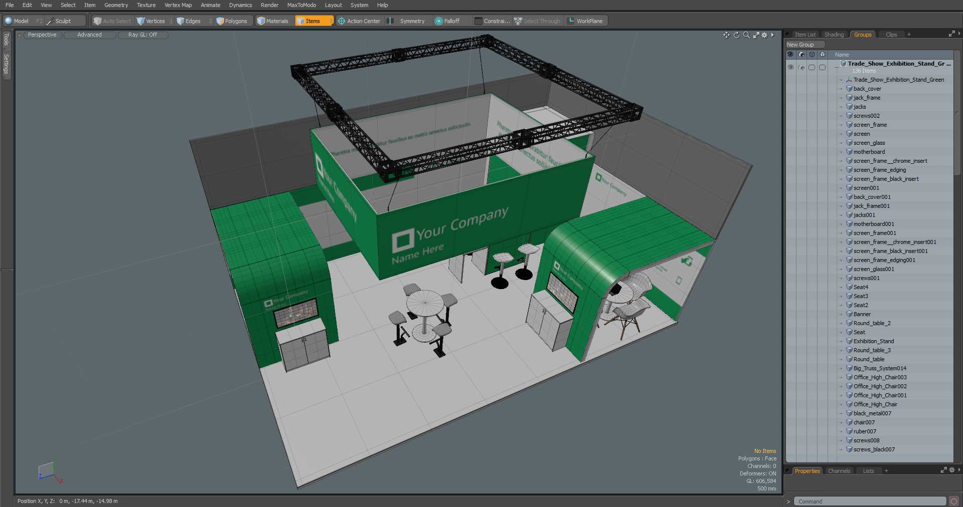 Exhibition Stand Green 3D