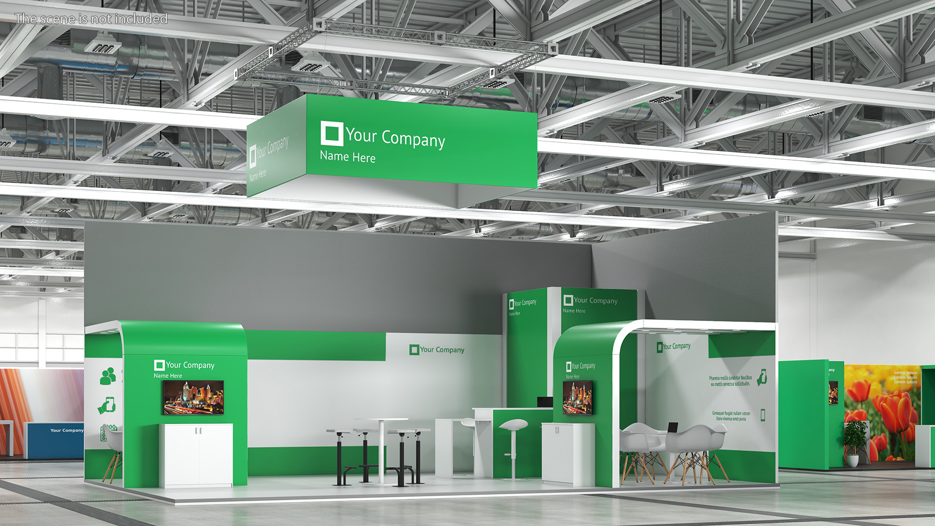 Exhibition Stand Green 3D