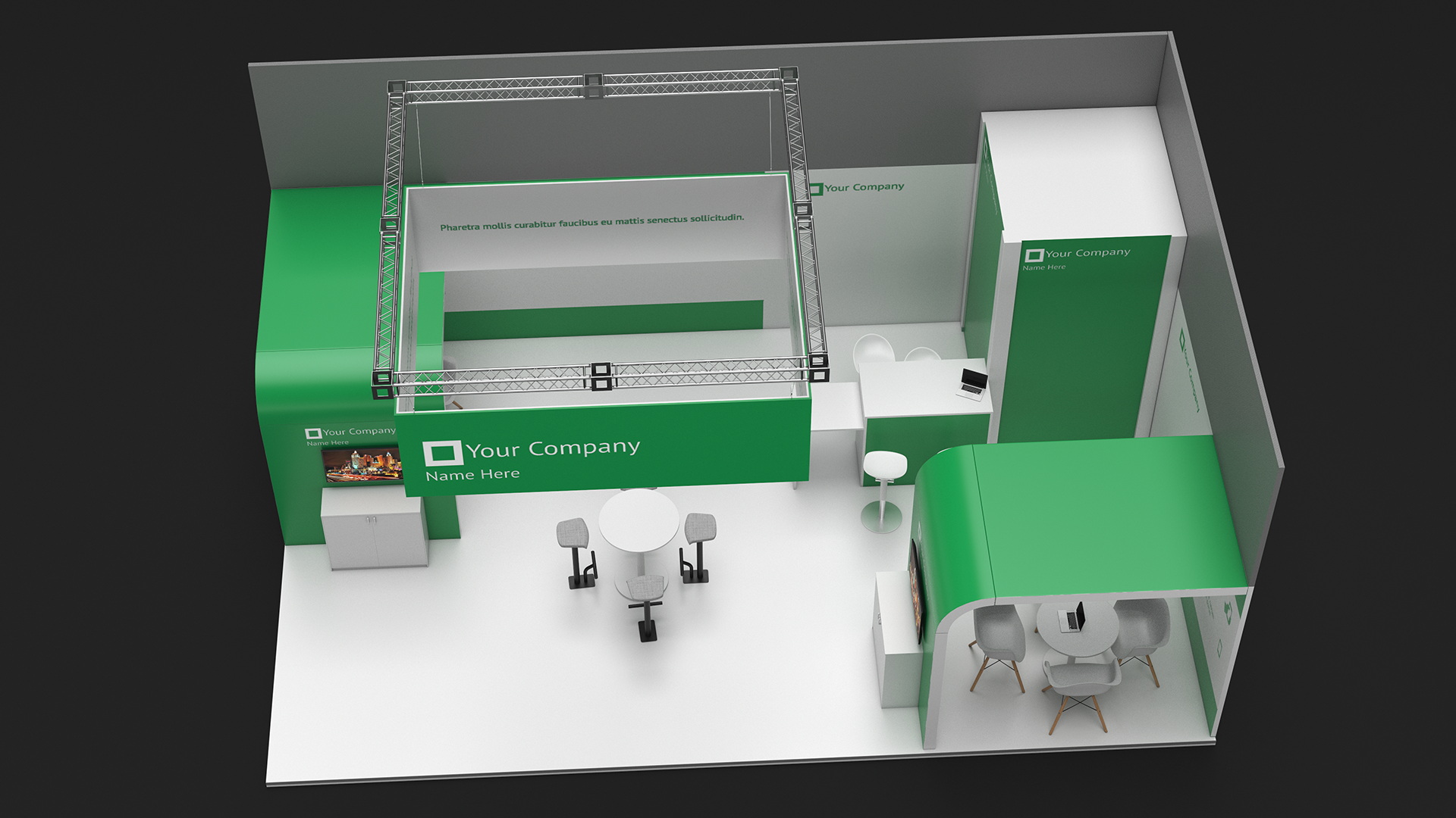 Exhibition Stand Green 3D