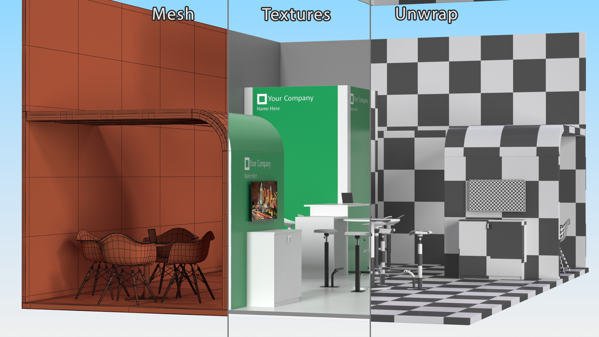 Exhibition Stand Green 3D