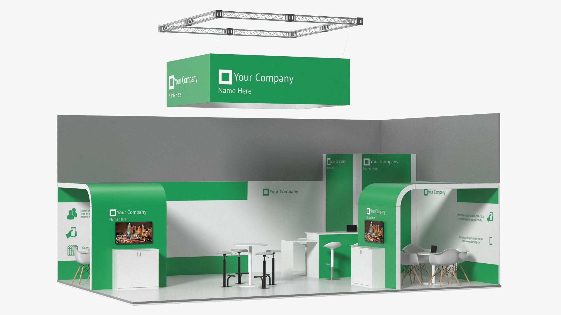 Exhibition Stand Green 3D