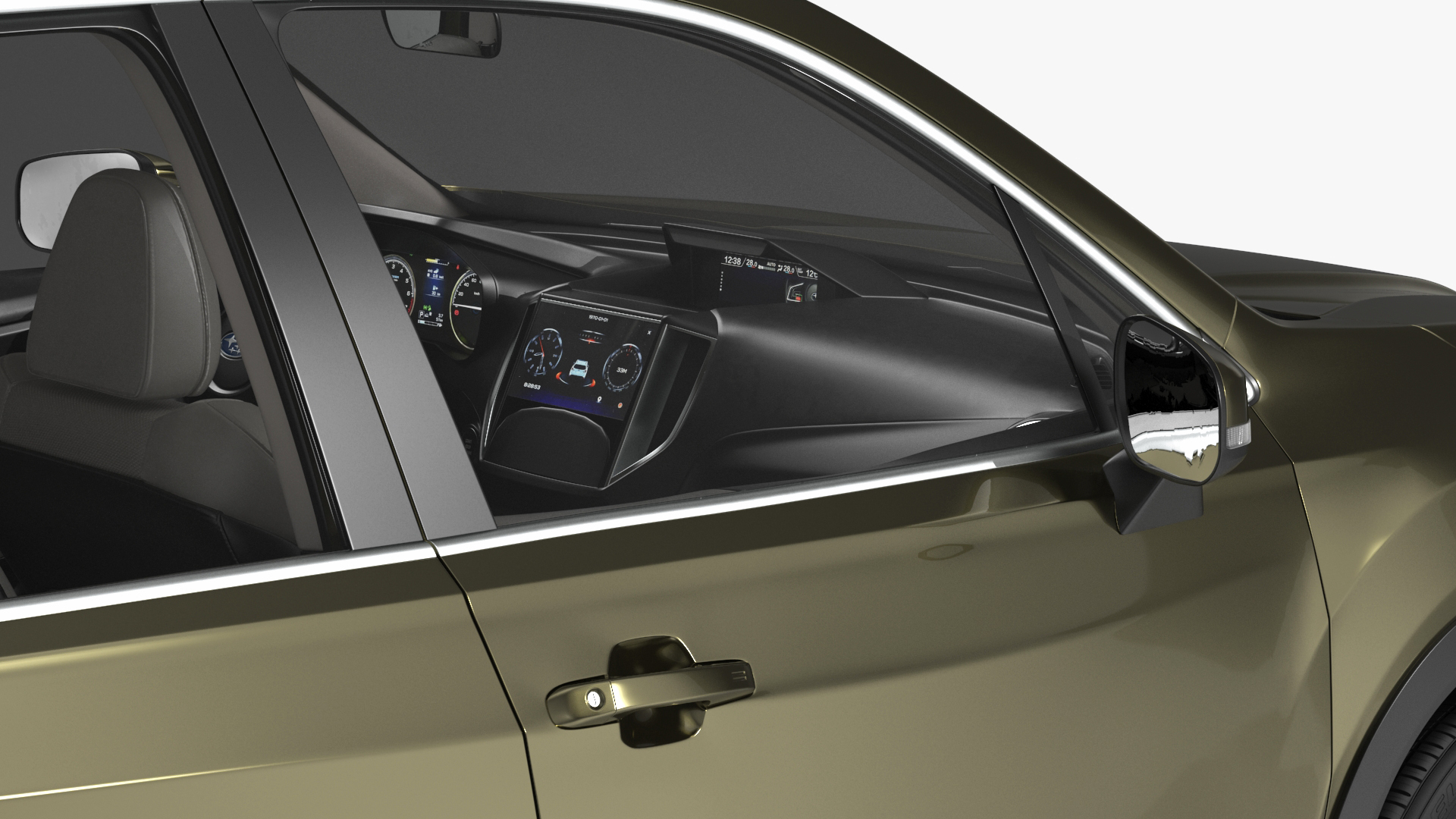 Green Subaru Forester 2022 Simple Interior 3D