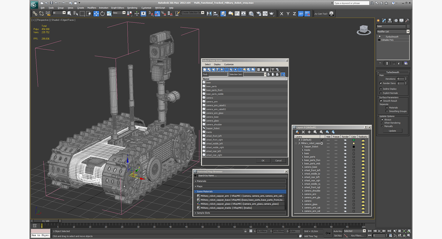 Multi Functional Tracked Military Robot 3D model