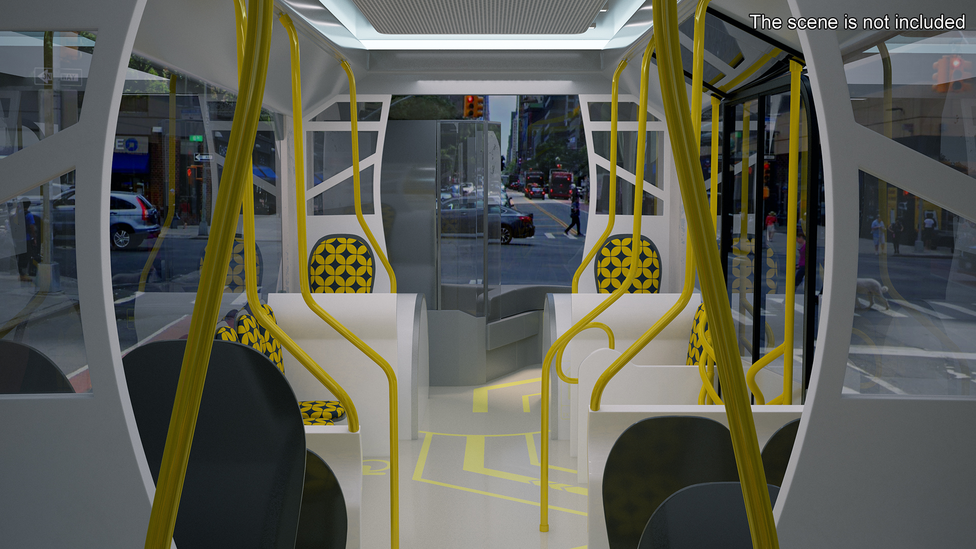 Futuristic Electric Bus Concept Green 3D