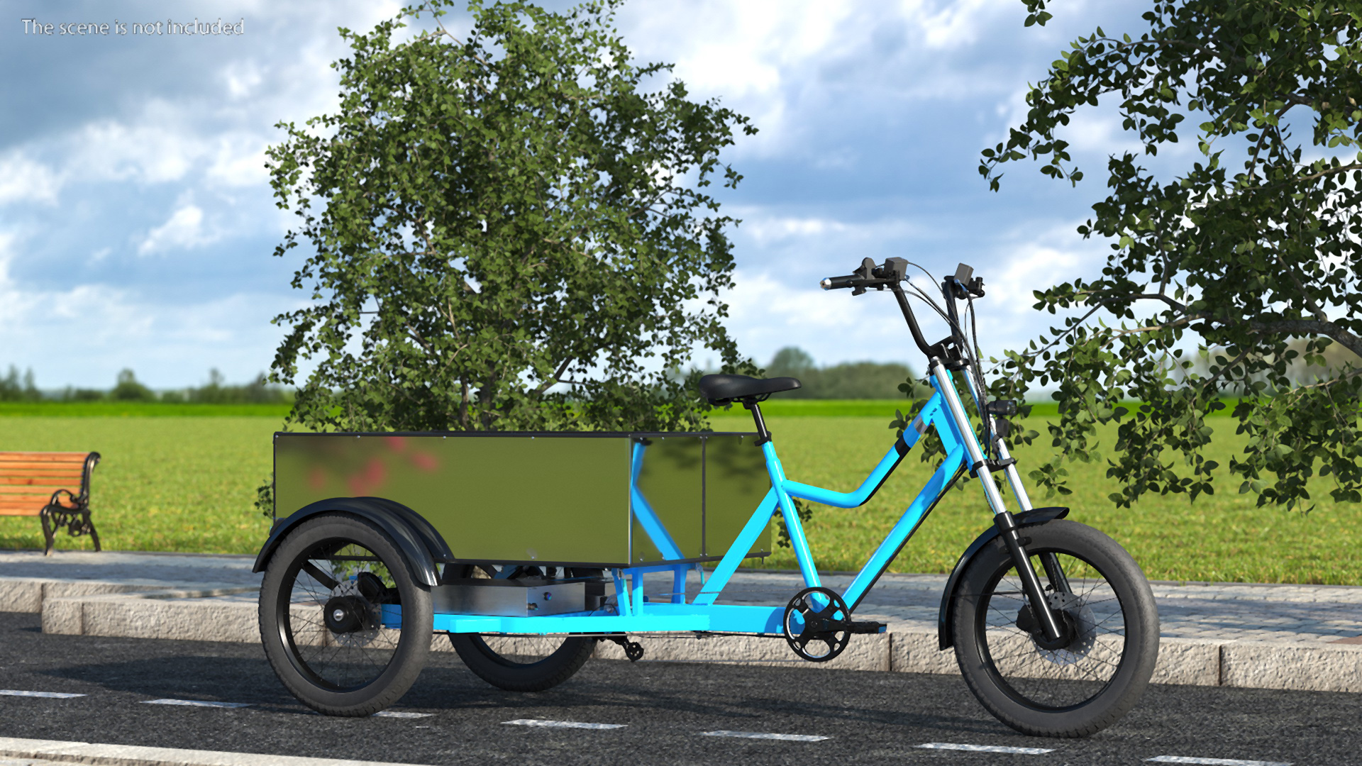 3D Commercial Grade Electric Trike with Truck Bed Rigged model