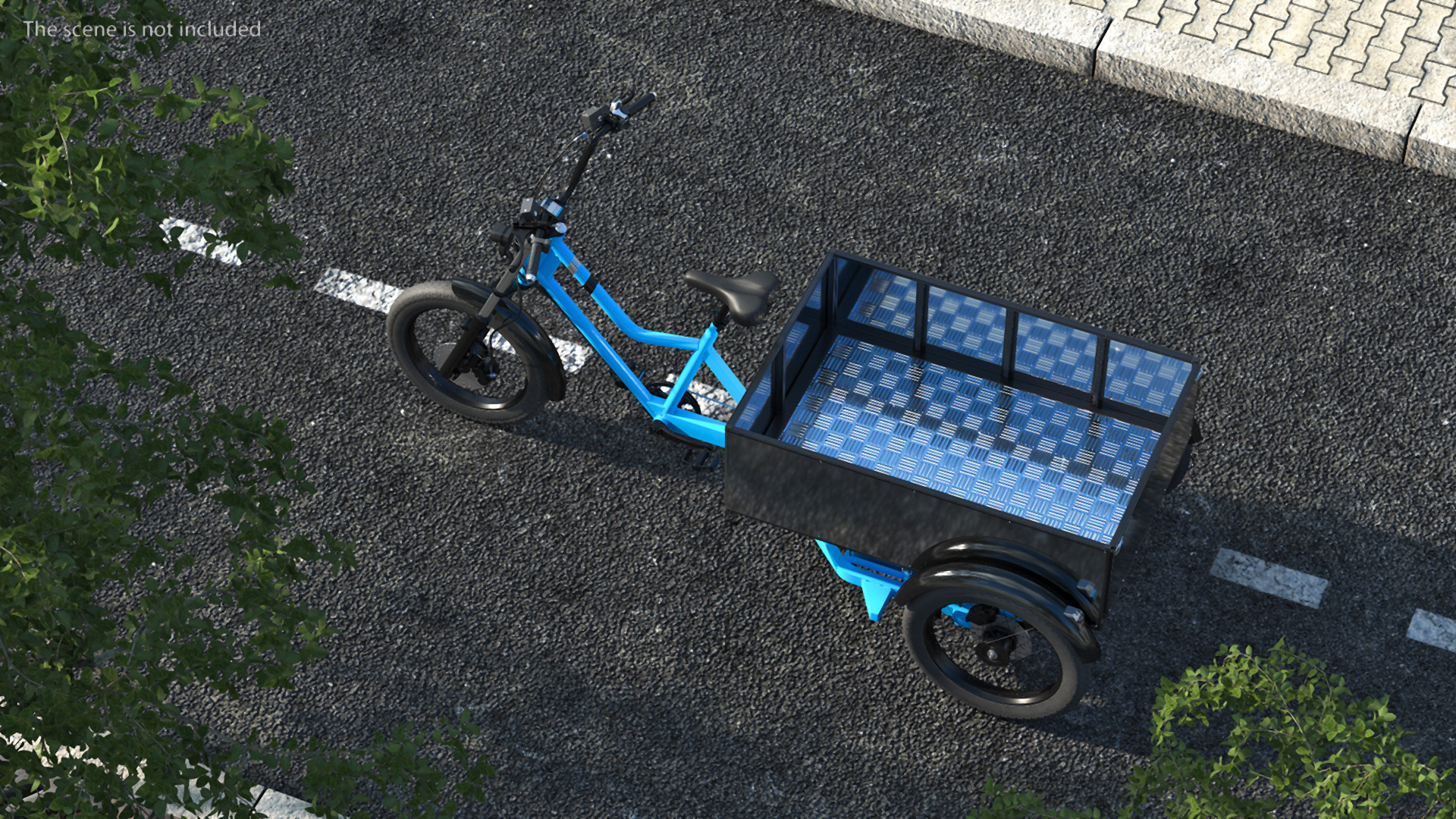 3D Commercial Grade Electric Trike with Truck Bed Rigged model