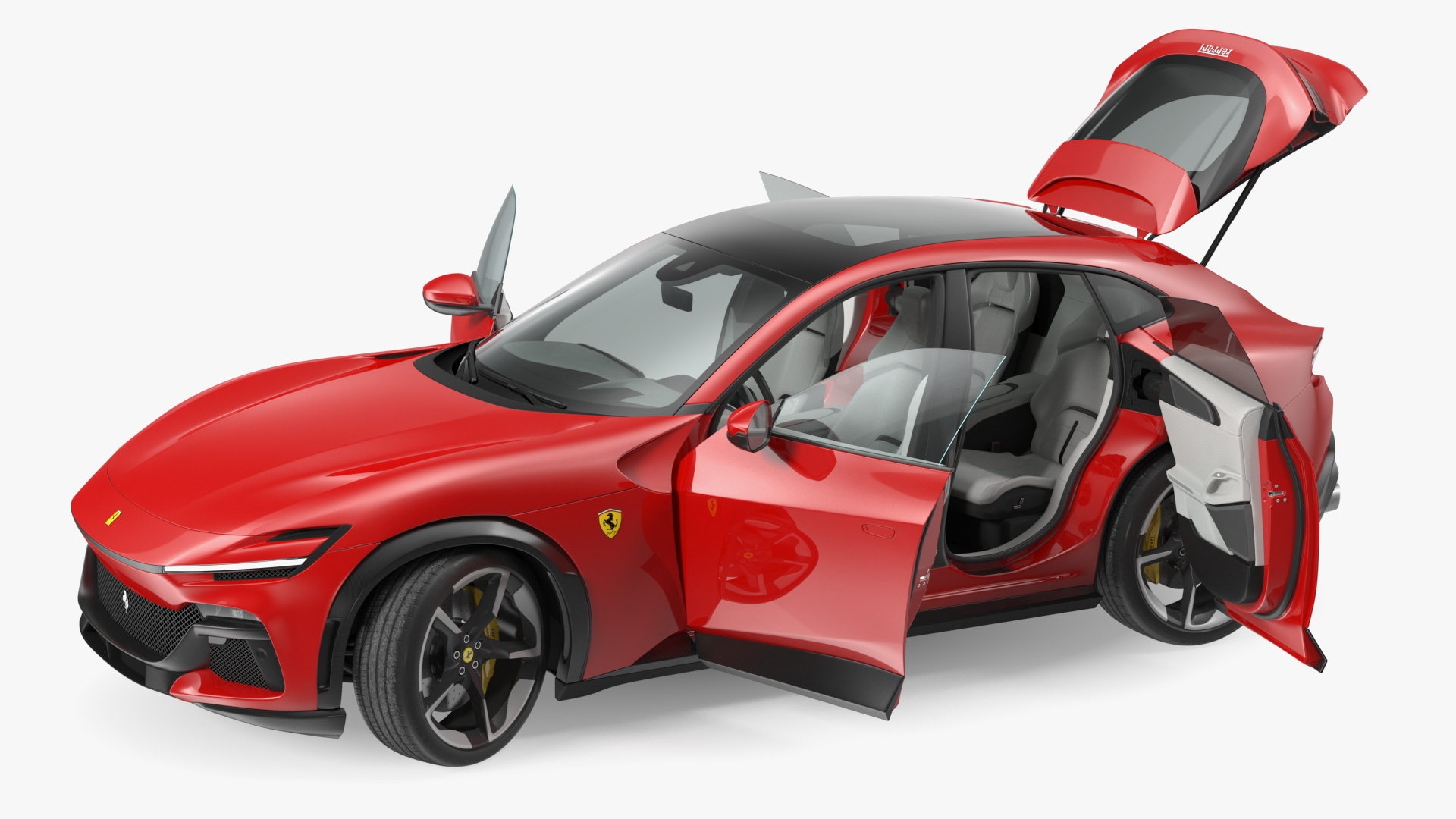 3D 2023 Red Ferrari Purosangue SUV Rigged model