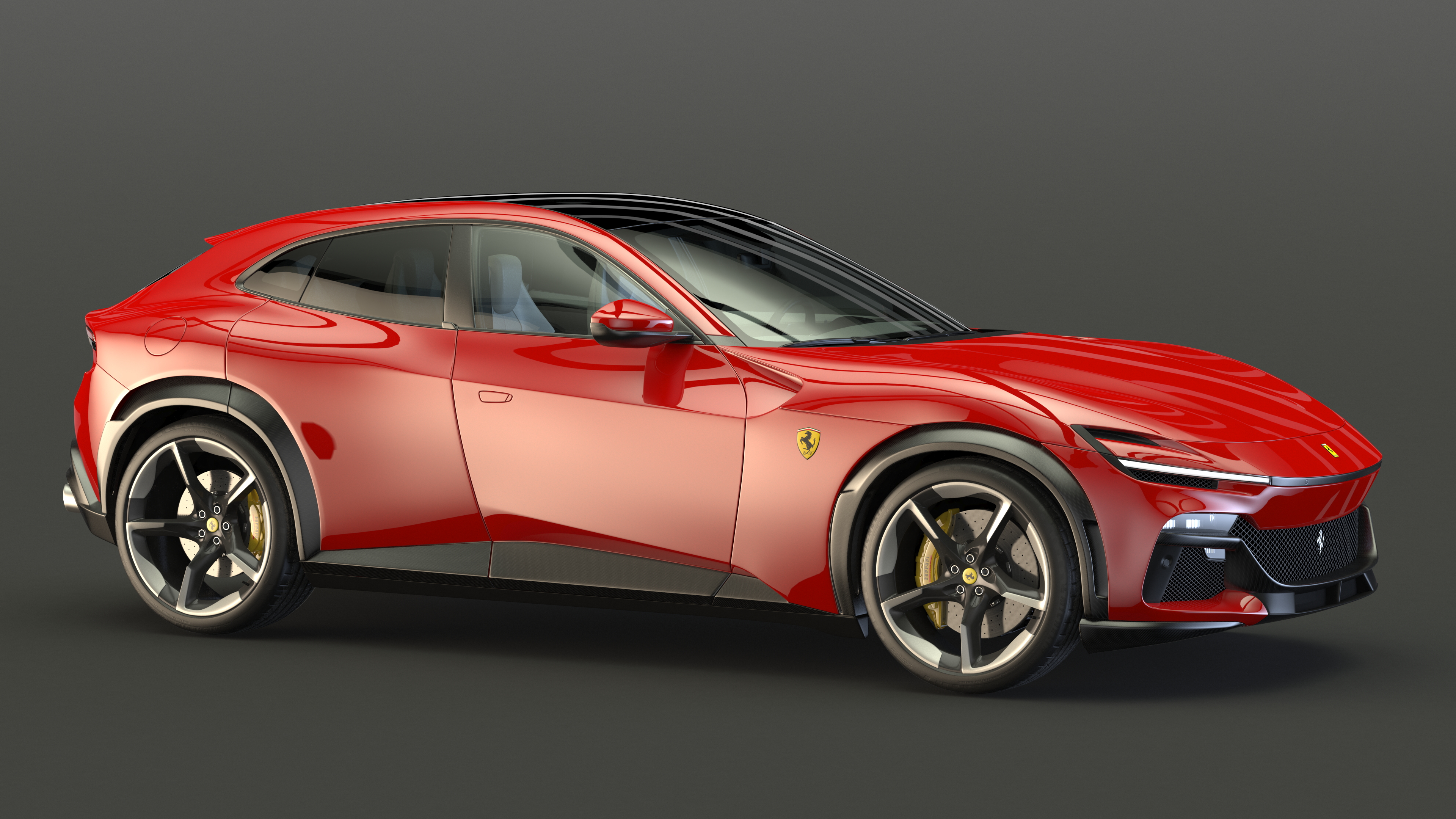 3D 2023 Red Ferrari Purosangue SUV Rigged model