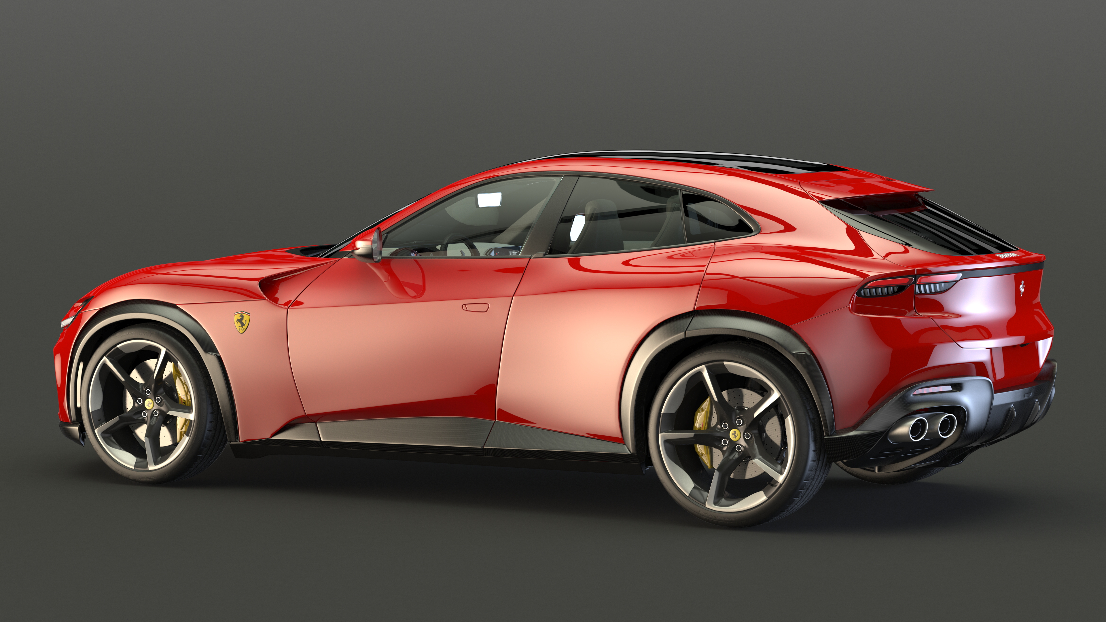 3D 2023 Red Ferrari Purosangue SUV Rigged model