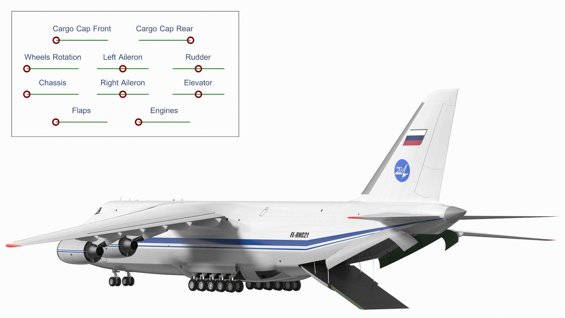 3D model Antonov An124 100 Ruslan Aircraft Rigged