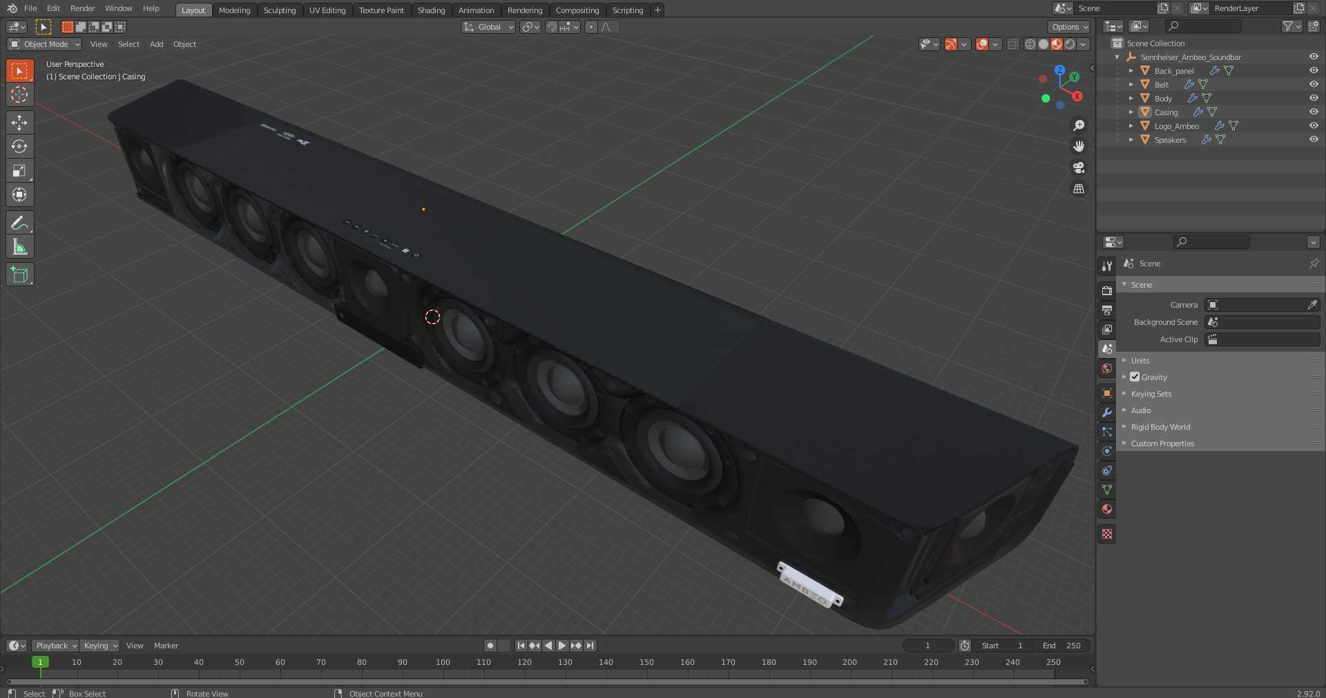 3D model Sennheiser Ambeo Soundbar