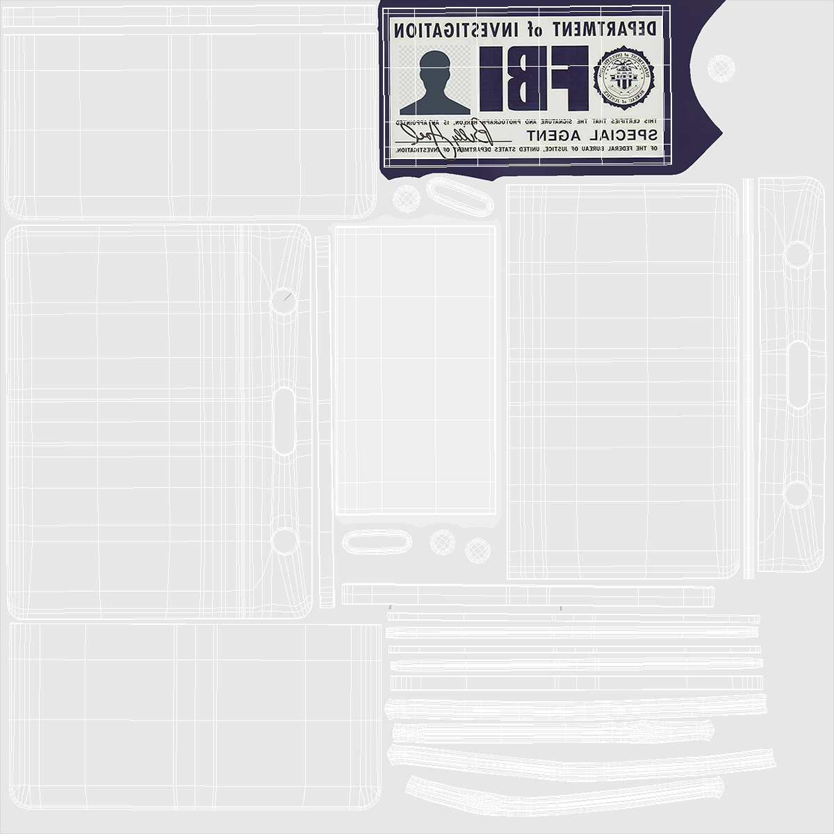 3D Transparent FBI Badge Holder model