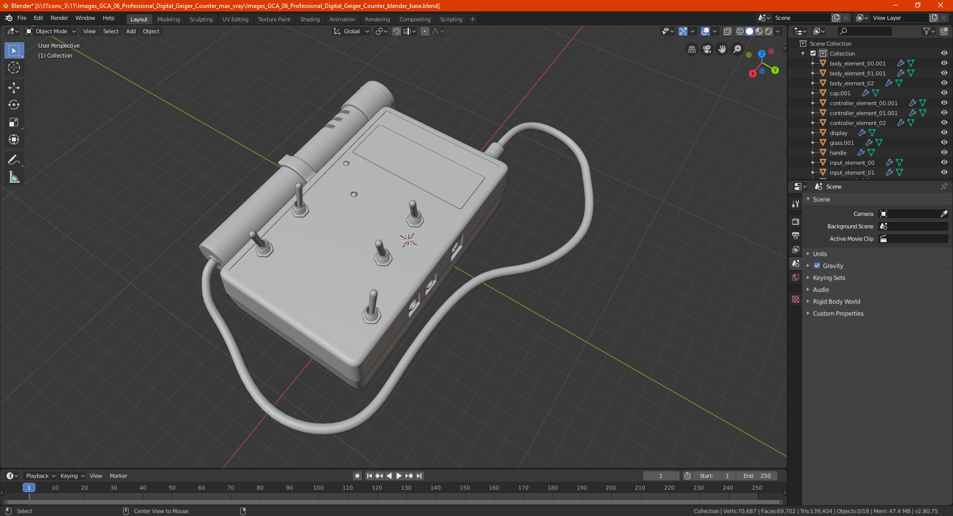 Images GCA 06 Professional Digital Geiger Counter 3D model