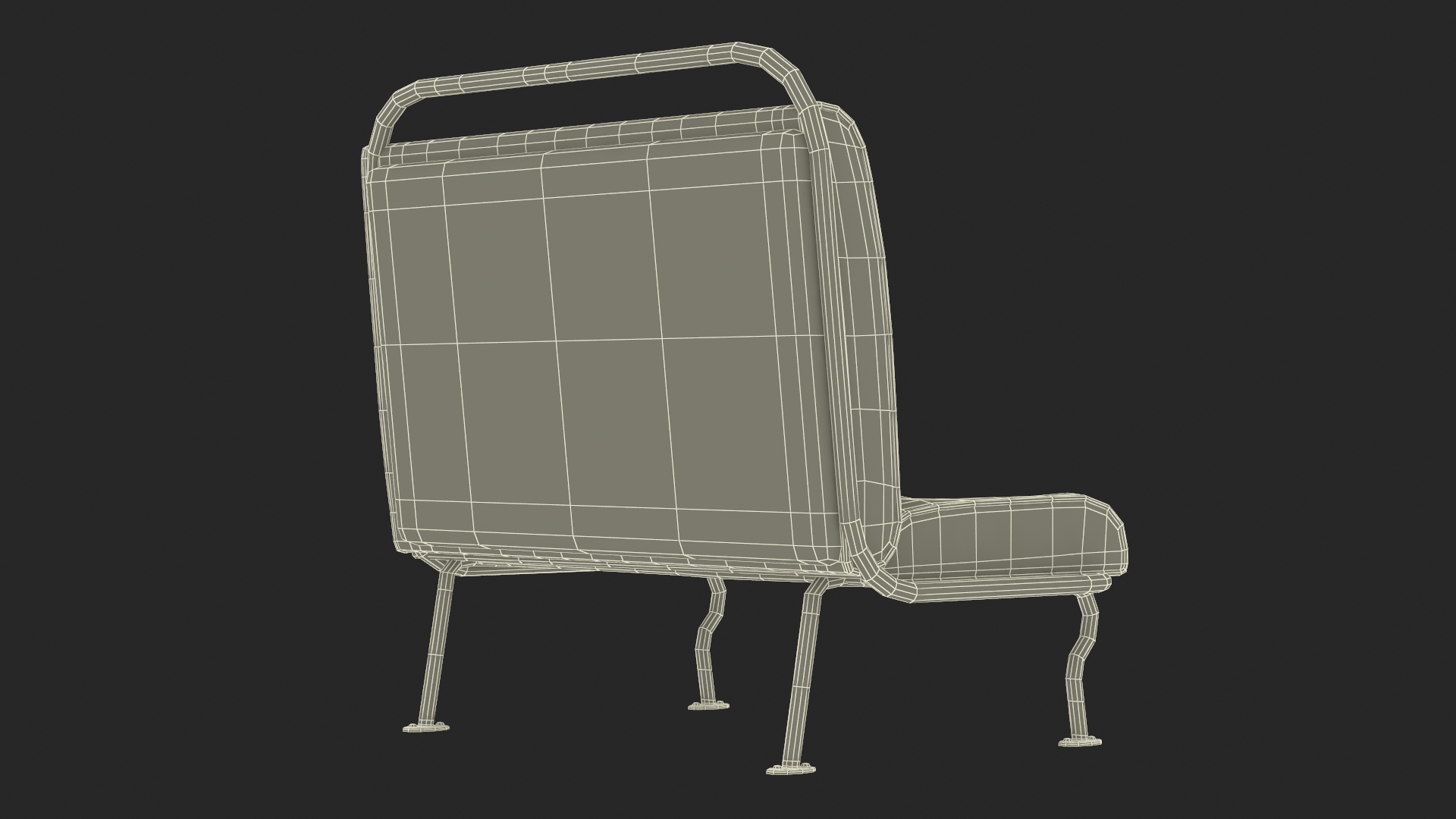 3D Historic Tram Seats One Side model