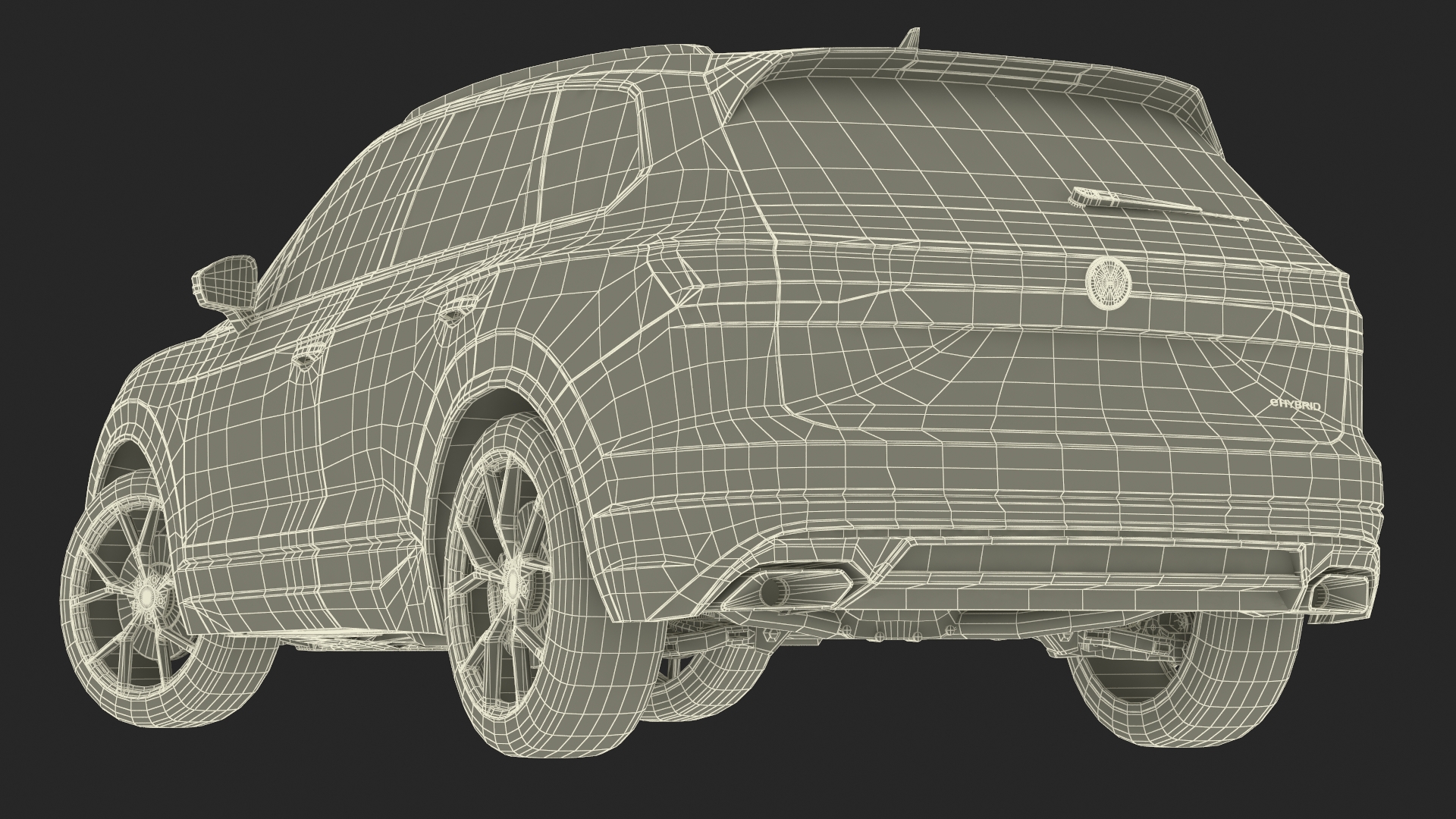 3D Volkswagen Touareg 2024 White Lights On Rigged