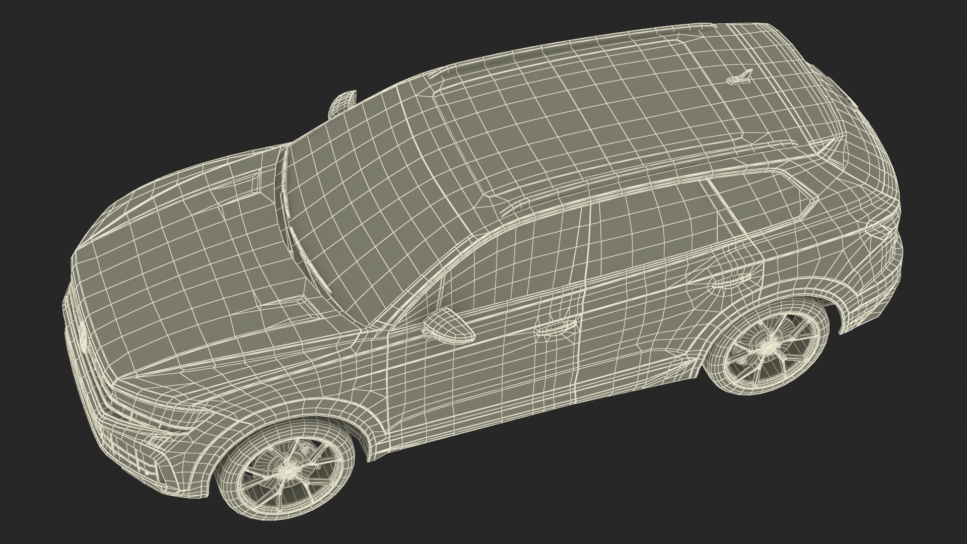 3D Volkswagen Touareg 2024 White Lights On Rigged