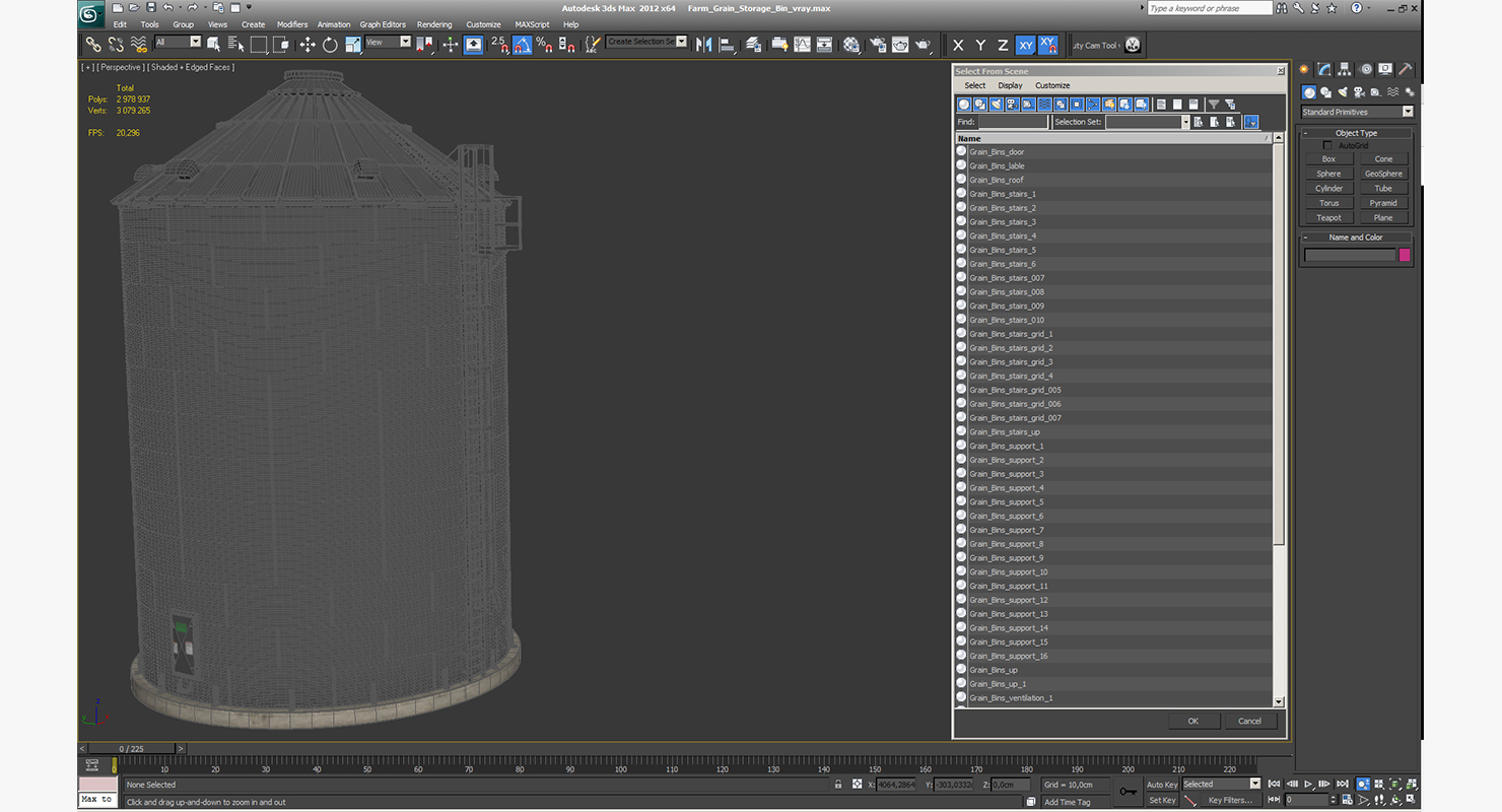 Farm Grain Storage Bin 3D