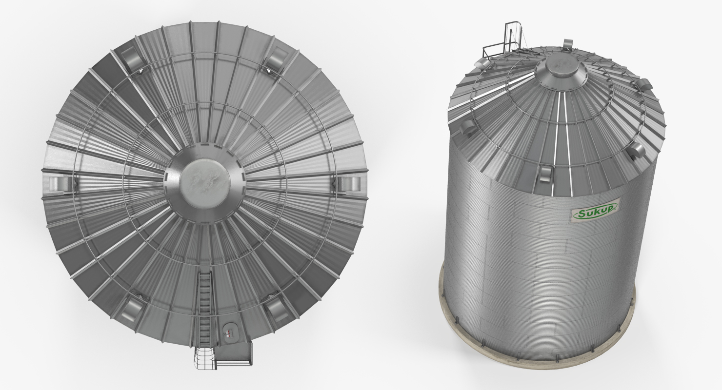 Farm Grain Storage Bin 3D