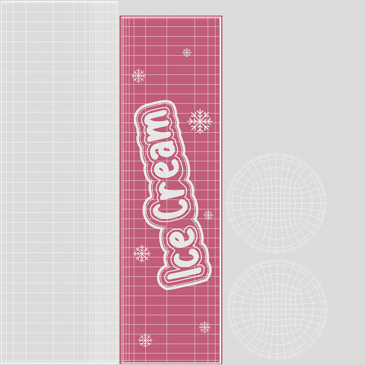 Ice Cream Pink Cup Empty 3D model