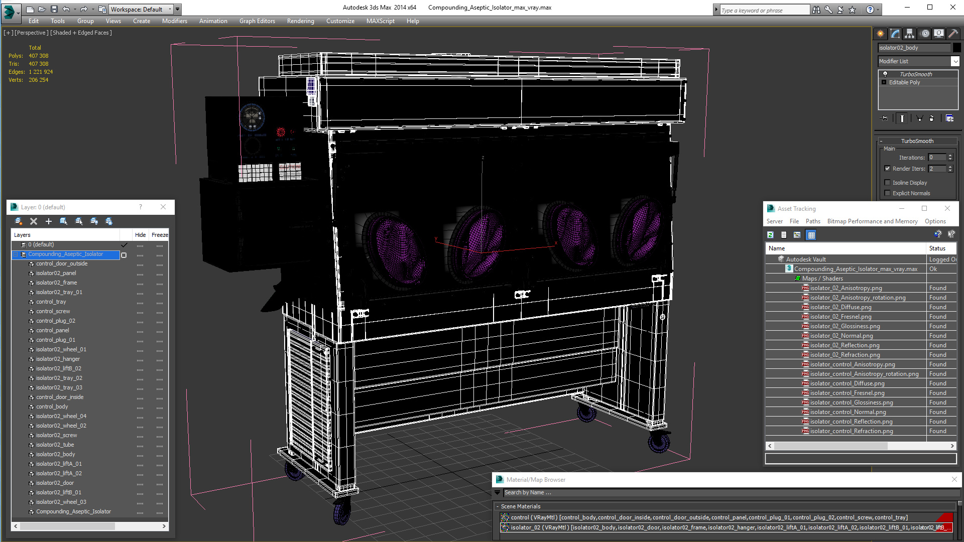 3D Compounding Aseptic Isolator model