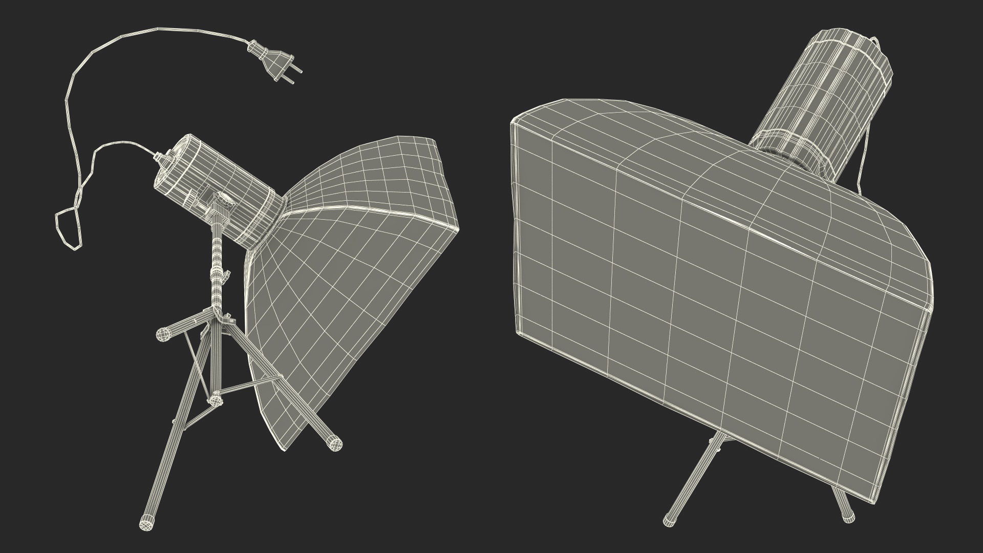 3D model Studio Softbox Light on Tripod