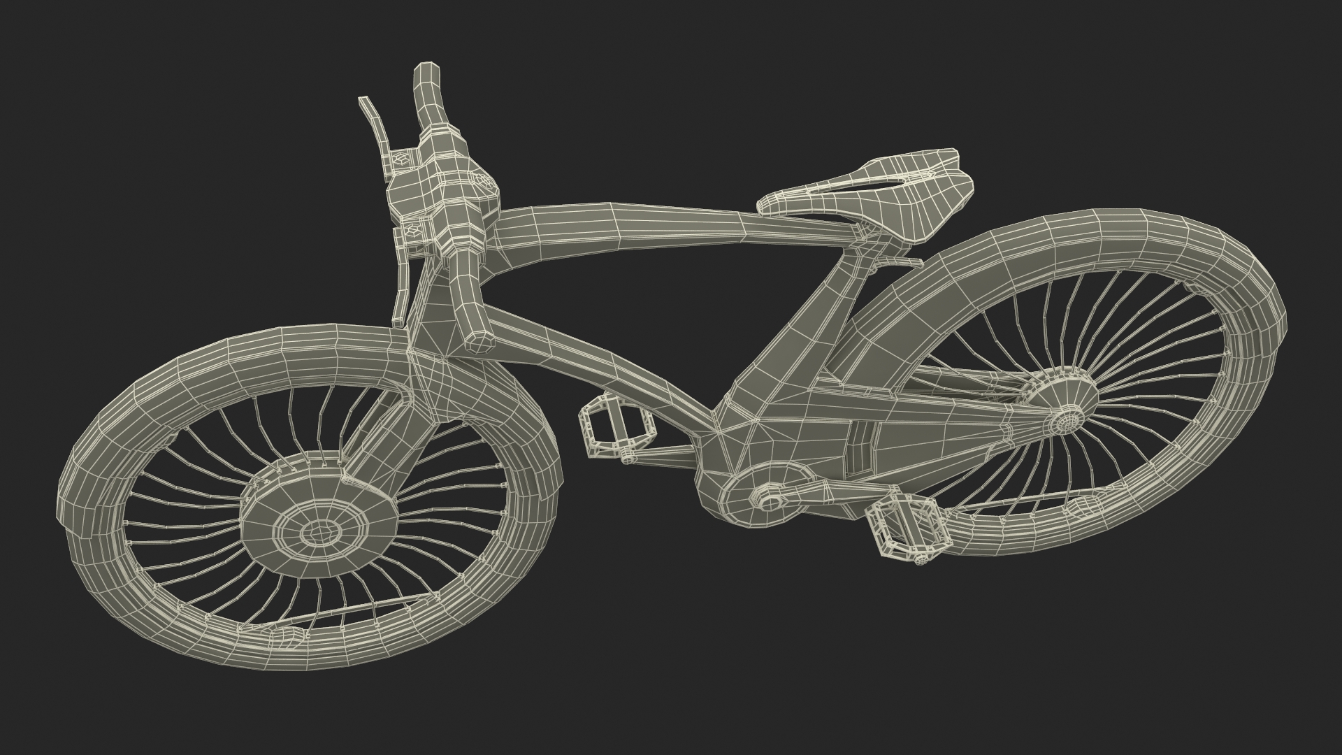 Futuristic Urban Bicycle Black Rigged 3D