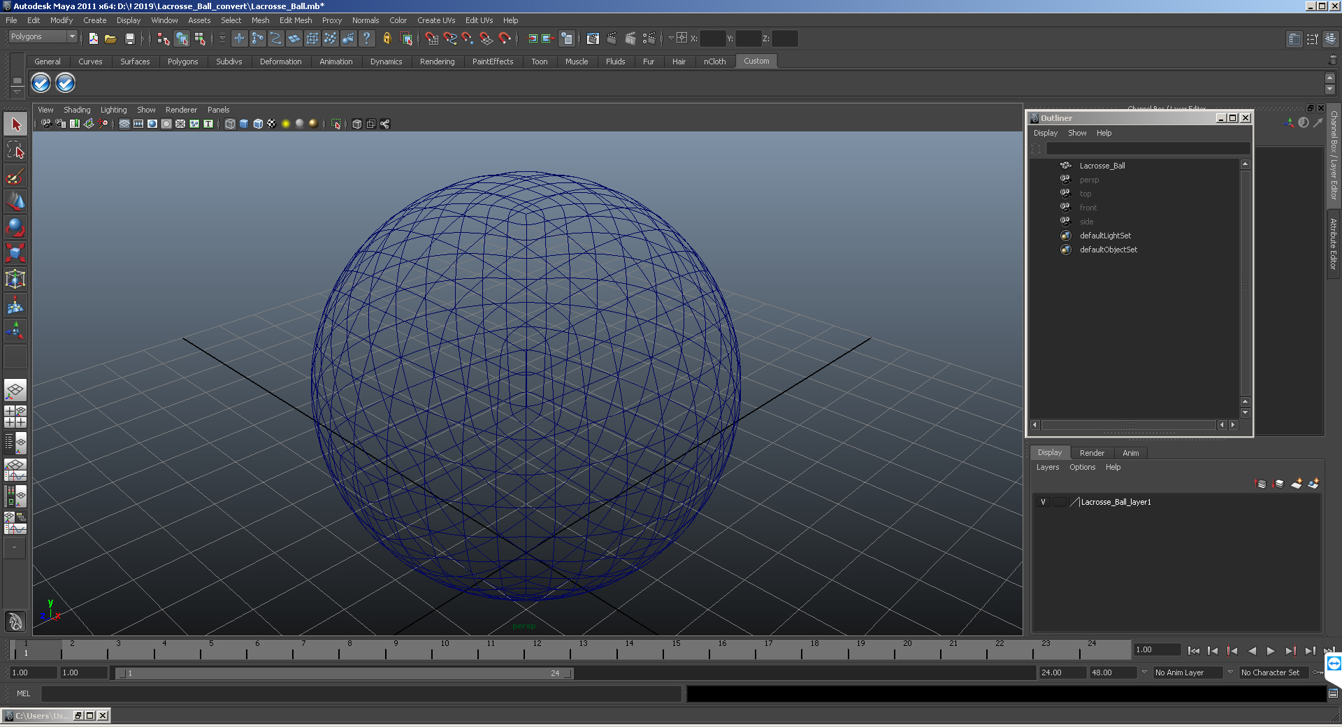 3D Lacrosse Ball model