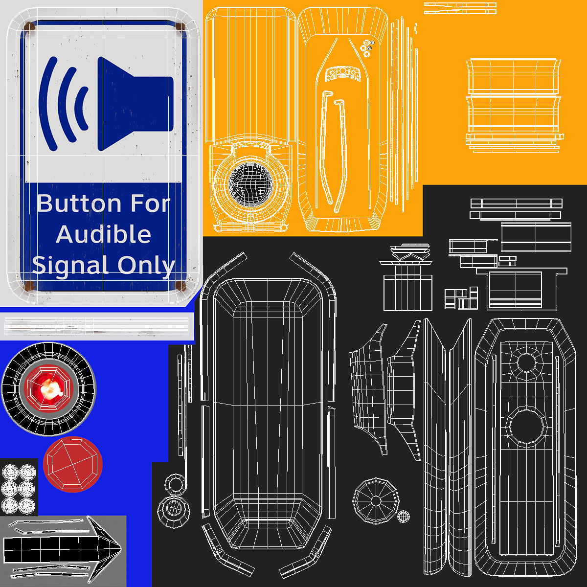 3D Audible Signal Crosswalk Button