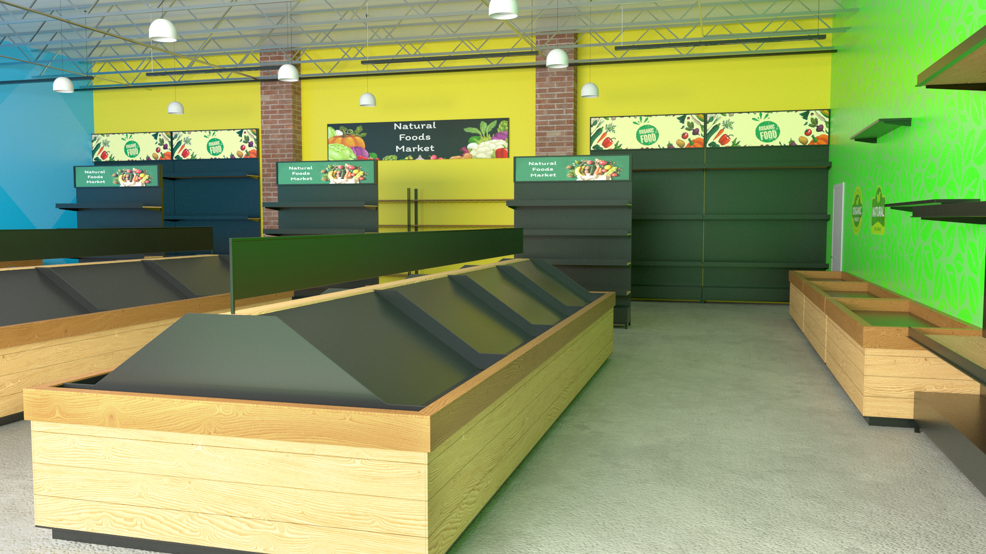 3D Interior Market Natural Foods No Light model