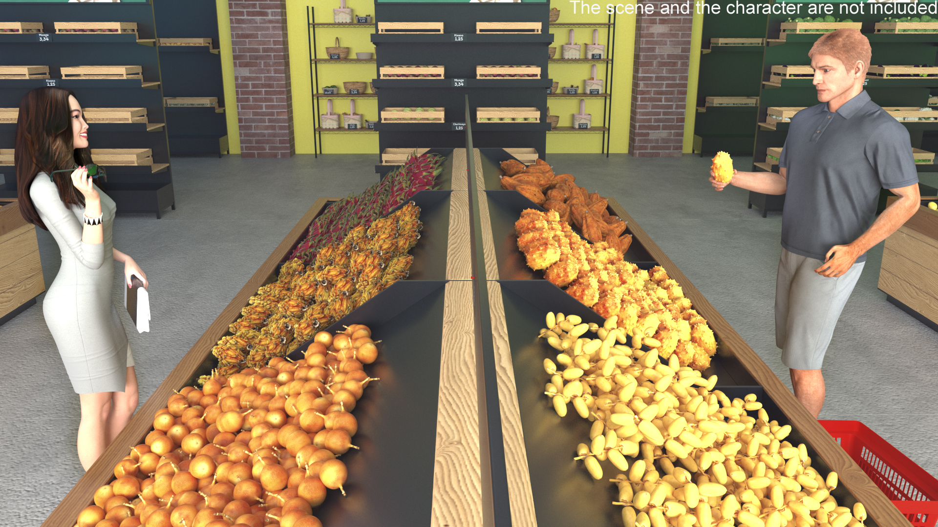 3D Interior Market Natural Foods No Light model