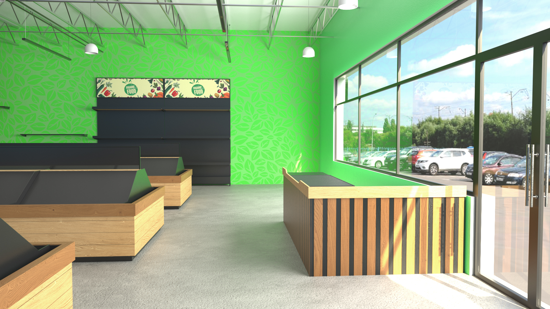 3D Interior Market Natural Foods No Light model